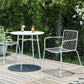 Industrial Patio Dining Side Chair Metal Slat Back Arm Chair