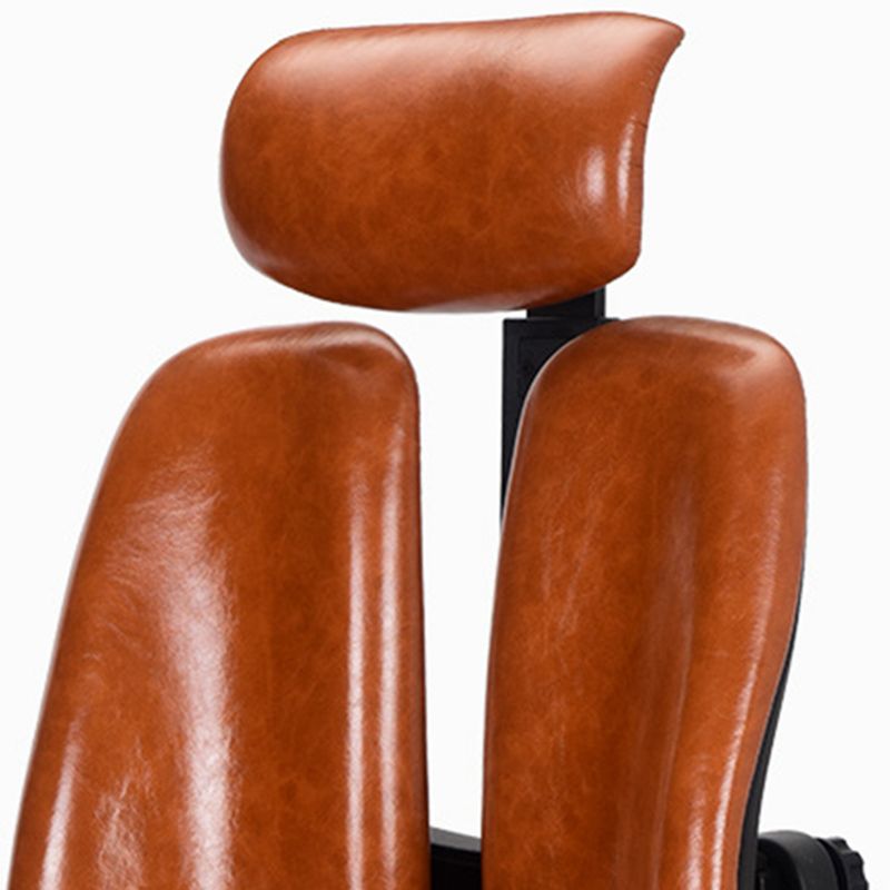 Silla de escritorio moderna Silla ejecutiva de cuero Silla con respaldo alto en marrón