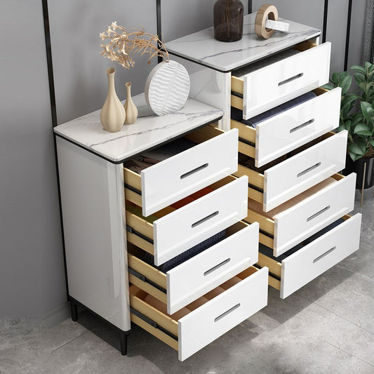 Contemporary Stone Storage Chest Bedroom White Chest with Black Legs
