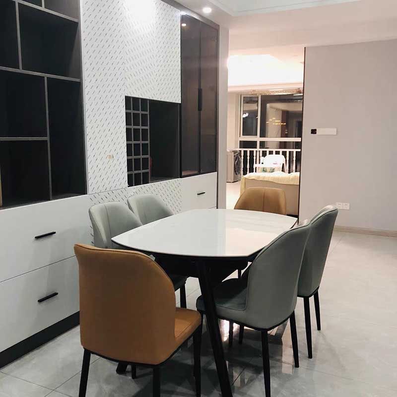 Modern Indoor Leather Parsons Chair 36"H Armless Dining Chair for Restaurant Clearhalo ' kitchen&dining_furn' 'Dining Chairs' 'Dining Tables & Seating' 'dining_chair' 'furn' 'furn_dining_chair' 'Furniture' 'furniture_dining_chair' 'Kitchen & Dining Furniture' 'kitchen' 1200x1200_5c8f3d07-945a-44a7-9464-8b688a07ff3e