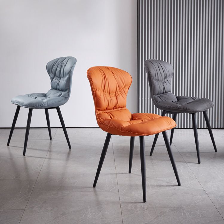 Nordic Style Metal Armless Dining Chairs Leather Upholstered Side Chair for Home Use Clearhalo ' kitchen&dining_furn' 'Dining Chairs' 'Dining Tables & Seating' 'dining_chair' 'furn' 'furn_dining_chair' 'Furniture' 'furniture_dining_chair' 'Kitchen & Dining Furniture' 'kitchen' 1200x1200_5c9109bf-f58c-4ead-8c26-3f12a033d7ef