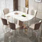 Modern Round Stone Top Dining Table with Pedestal for Living Room