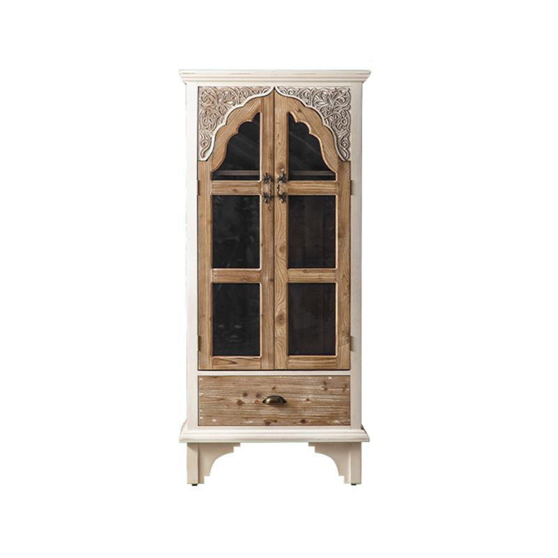 Industrial Wood Accent Cabinet Distressed Finish Fretwork Accent Cabinet Clearhalo 'Cabinets & Chests' 'cabinets_chests' 'furn' 'furn_cabinets_chests' 'Furniture' 'Living Room Furniture' 1200x1200_5c91f33c-f4ec-483f-8537-5ab9be2c100a