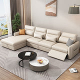 Benda quadrata di divano di divano futon scandinavo con cuscino di portata in pelle