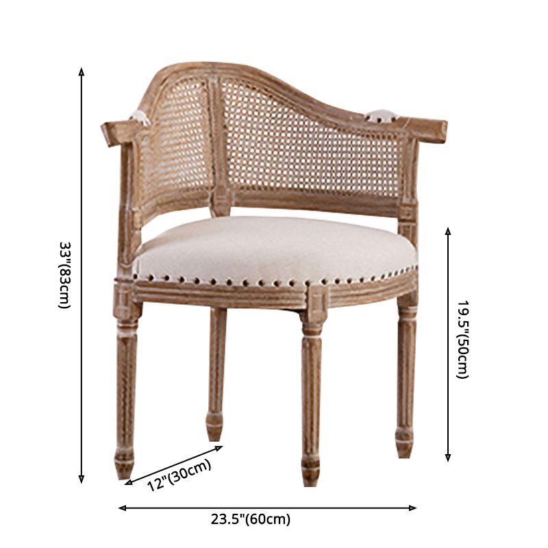 Country Style Dining Arm Chair Open Back Chair with 4 Wood Legs for Home Use Clearhalo ' kitchen&dining_furn' 'Dining Chairs' 'Dining Tables & Seating' 'dining_chair' 'furn' 'furn_dining_chair' 'Furniture' 'furniture_dining_chair' 'Kitchen & Dining Furniture' 'kitchen' 1200x1200_5c932879-eb63-4dc7-a605-b18bce5c4894