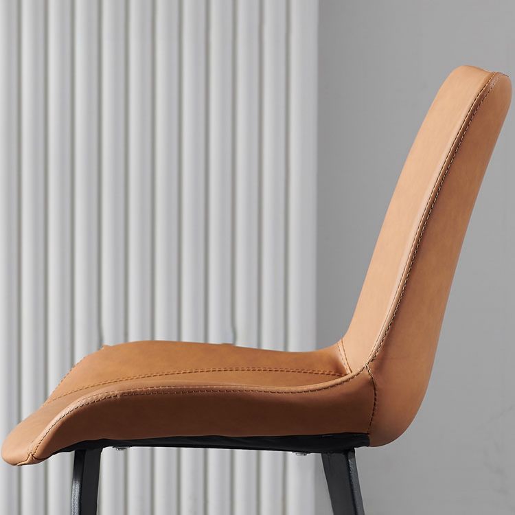 Contemporary Style Leather Dining Chairs Solid Back Armless Side Chairs (Set of 2) Clearhalo ' kitchen&dining_furn' 'Dining Chairs' 'Dining Tables & Seating' 'dining_chair' 'furn' 'furn_dining_chair' 'Furniture' 'furniture_dining_chair' 'Kitchen & Dining Furniture' 'kitchen' 1200x1200_5c935a96-6939-4b07-acb6-00dd05a39231