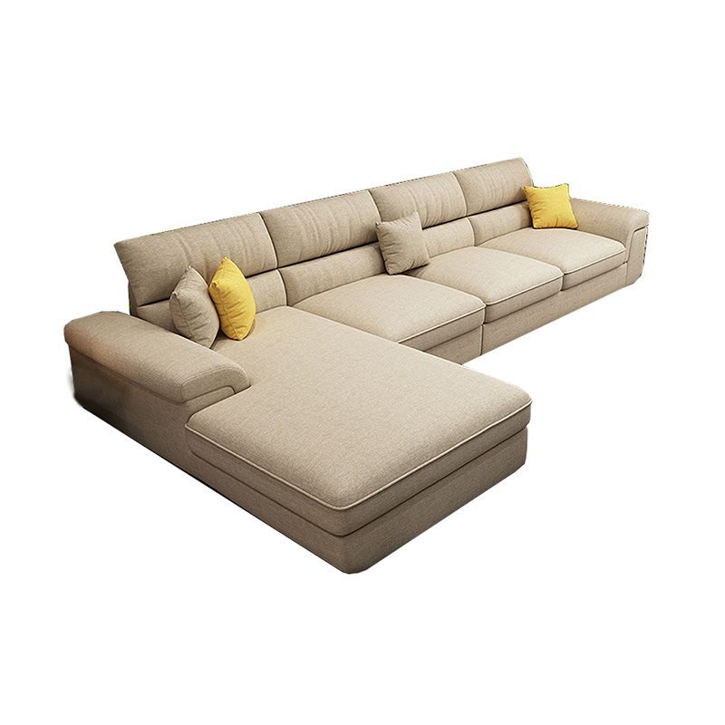High Back Pillow Top Arm Sectional Left Hand Facing Sofa and Chaise with Slipcover Clearhalo 'furn' 'furn_sectionals' 'Furniture' 'furniture_sectionals' 'kitchen' 'kitchen_sectionals' 'Living Room Furniture' 'Sectionals' 1200x1200_5c93c101-1776-4471-bdb9-1351a65c1428