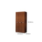 Braune Walnuss -Massivholzgarderobe Traditioneller freistehender Kleiderschrank Armoire