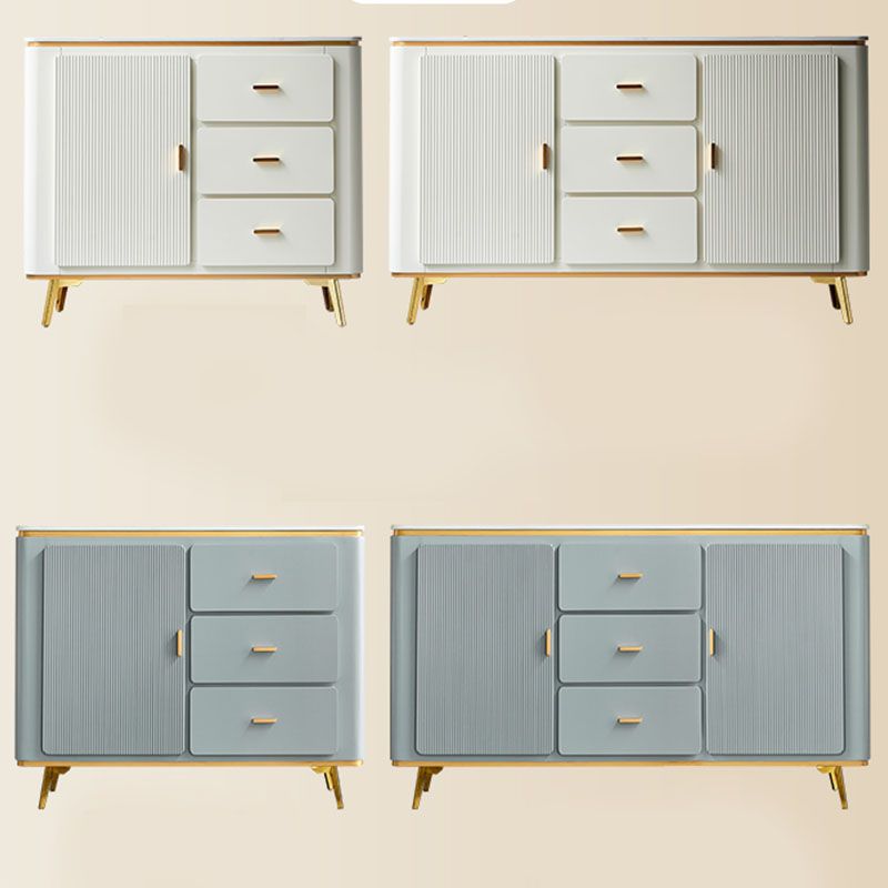 Scalapazione moderna a scaffalatura regolabile a buffet sideboard sala da pranzo credenza ingegnerizzato in legno ingegnerizzato