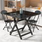 Modern Style Wood Top Dining Set with Square Shape Dinette Set with Double Pedestal Table Clearhalo 'Dining Room Sets' 'Dining Tables & Seating' 'dining_room_set' 'furn' 'furn_dining_room_set' 'Furniture' 'furniture_dining_room_set' 'Kitchen & Dining Furniture' 'kitchen&dining_furn' 'kitchen' 1200x1200_5c94dd2f-5048-4003-980a-09dbf6975669