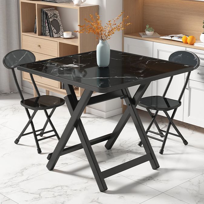 Modern Style Wood Top Dining Set with Square Shape Dinette Set with Double Pedestal Table Clearhalo 'Dining Room Sets' 'Dining Tables & Seating' 'dining_room_set' 'furn' 'furn_dining_room_set' 'Furniture' 'furniture_dining_room_set' 'Kitchen & Dining Furniture' 'kitchen&dining_furn' 'kitchen' 1200x1200_5c94dd2f-5048-4003-980a-09dbf6975669