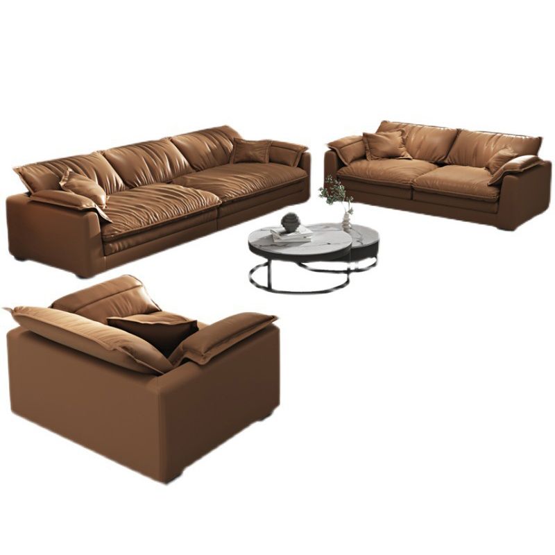 Divano in stile glam con un divano in pelle arancione piena di rivestimento arancione arancione