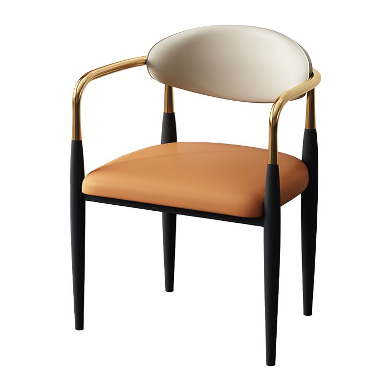 Modern Style Dining Chair Faux Leather Open Back Arm Chair for Home Clearhalo 'Dining Chairs' 'Dining Tables & Seating' 'dining_chair' 'furn' 'furn_dining_chair' 'Furniture' 'furniture_dining_chair' 'Kitchen & Dining Furniture' 1200x1200_5c95f036-c941-4597-bf34-c6300907777b