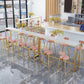 Glam Style 1/2/7 Pieces Faux Marble Bar Table Set Fixed Table Counter Set for Home Use Clearhalo 'Bar Furniture' 'furn' 'furn_home_bar_bar_sets' 'Furniture' 'Home Bars & Bar Sets' 'home_bar_bar_sets' 'Kitchen & Dining Furniture' 1200x1200_5c967273-5016-4b1c-9f82-474d67508896