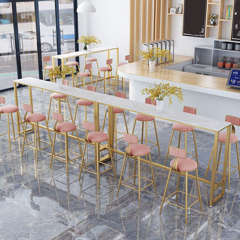 Glam Style 1/2/7 Pieces Faux Marble Bar Table Set Fixed Table Counter Set for Home Use Clearhalo 'Bar Furniture' 'furn' 'furn_home_bar_bar_sets' 'Furniture' 'Home Bars & Bar Sets' 'home_bar_bar_sets' 'Kitchen & Dining Furniture' 1200x1200_5c967273-5016-4b1c-9f82-474d67508896