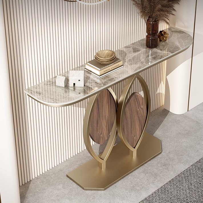 Glam Half Moon Console Accent Table Antieke afwerking Console Sofa Tabel