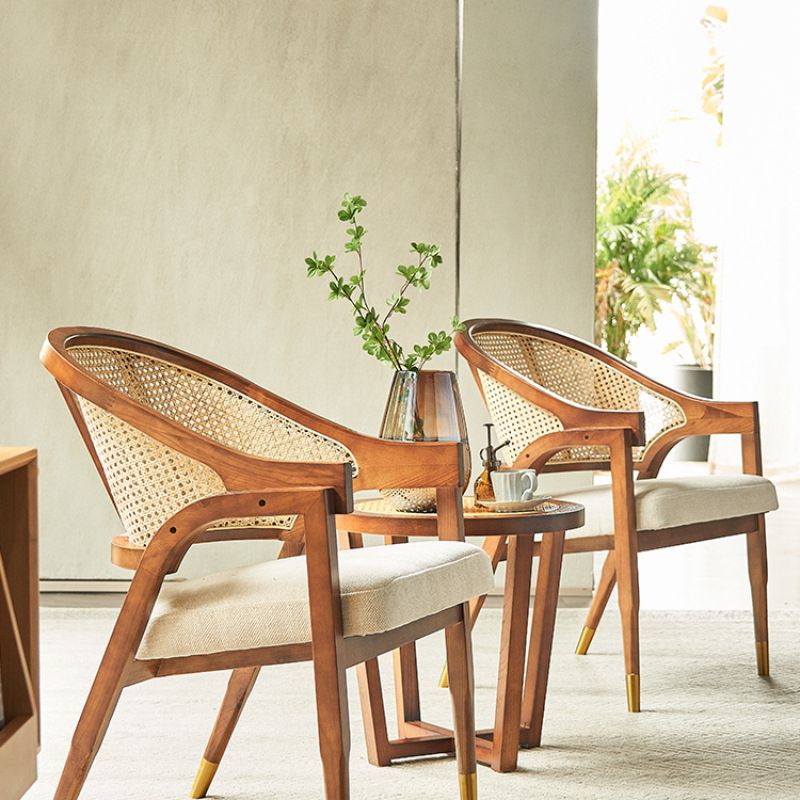 Leinenstuhl Massive Holzrahmenarme mit Basis vier Bein