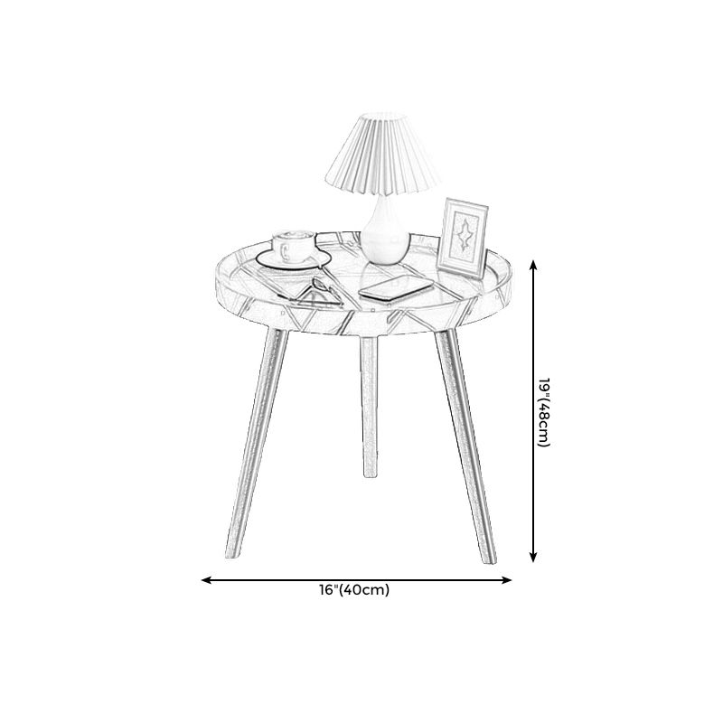 3脚カクテルテーブル人工材のクルミ/黒/白い丸いコーヒーテーブル