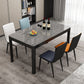 Table de salle à manger rectangulaire en verre de style contemporain avec 4 pieds