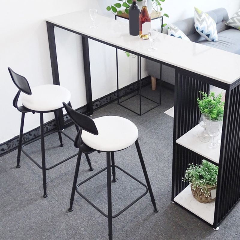 Contemporary Backrest Bar Stools Metal Barstool with Footrest Clearhalo 'Bar Furniture' 'Bar Stools' 'bar_stools' 'furn' 'furn_bar_stools' 'Furniture' 'Kitchen & Dining Furniture' 1200x1200_5ca105e1-6b6a-4b59-b94b-33d10500a6ca