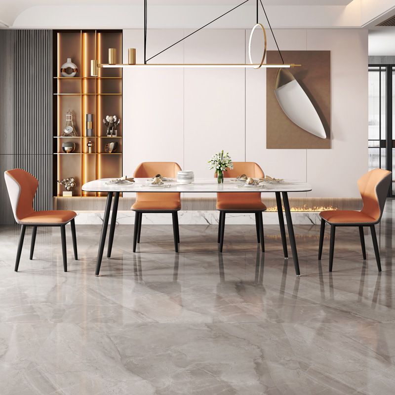 Contemporary Restaurant Wingback Side Chair Leather Dining Chairs with Black Legs Clearhalo ' kitchen&dining_furn' 'Dining Chairs' 'Dining Tables & Seating' 'dining_chair' 'furn' 'furn_dining_chair' 'Furniture' 'furniture_dining_chair' 'Kitchen & Dining Furniture' 'kitchen' 1200x1200_5ca41cb3-01ab-4c8b-bc5d-8bb90f532bd3