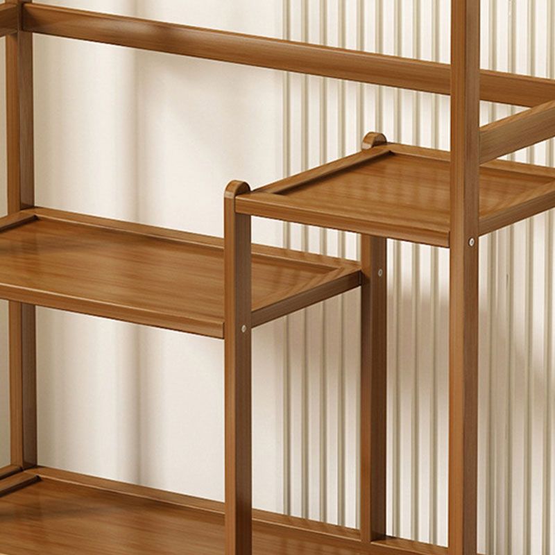 Colgador de madera estilo moderno estilo de pelaje para el suelo minimalista con polea