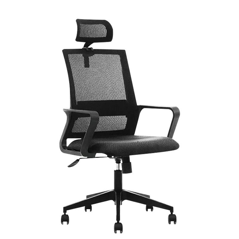 Contemporary Arm Chair Fixed Arms Pillow Included Black Office Chair Clearhalo 'furn' 'furn_office_chair' 'Furniture' 'Office Chairs' 'Office Furniture' 'office_chair' 1200x1200_5ca67d93-3a14-436f-b6c0-0ca76aa8d5a0