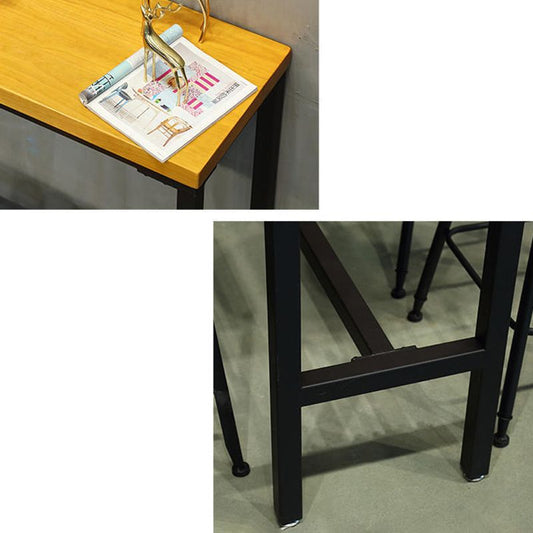 Solid Wood and Metal Pub Bar Table Industrial Rectangle Counter Wine Table Clearhalo 'Bar Furniture' 'Bar Tables' 'bar_tables' 'furn' 'furn_bar_tables' 'Furniture' 'furniture_bar_tables' 'Kitchen & Dining Furniture' 1200x1200_5ca6cb70-9fc6-493a-9495-e1b366ed5a4c