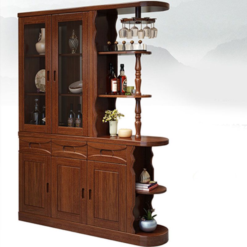 Bar Pulls Traditional Solid Wood Shelves Included Accent Cabinet