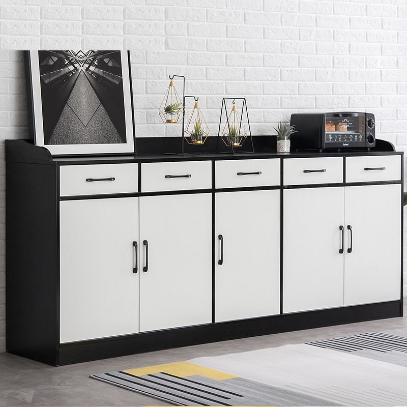 Modern Style Server Imitation Wood Sideboard with Door and Drawer for Dining Room Clearhalo 'buffet_sideboard' 'Buffets & Sideboards' 'furn' 'furn_buffet_sideboard' 'Furniture' 'Kitchen & Dining Furniture' 1200x1200_5ca6f60d-7105-42f6-909c-436c8b604f6f