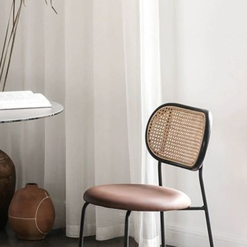 Chaises de salle à manger sans bras tapissées, chaise latérale de salle à manger industrielle