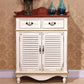Industrial Rectangle Accent Cabinet with Solid Wood Bun Feet