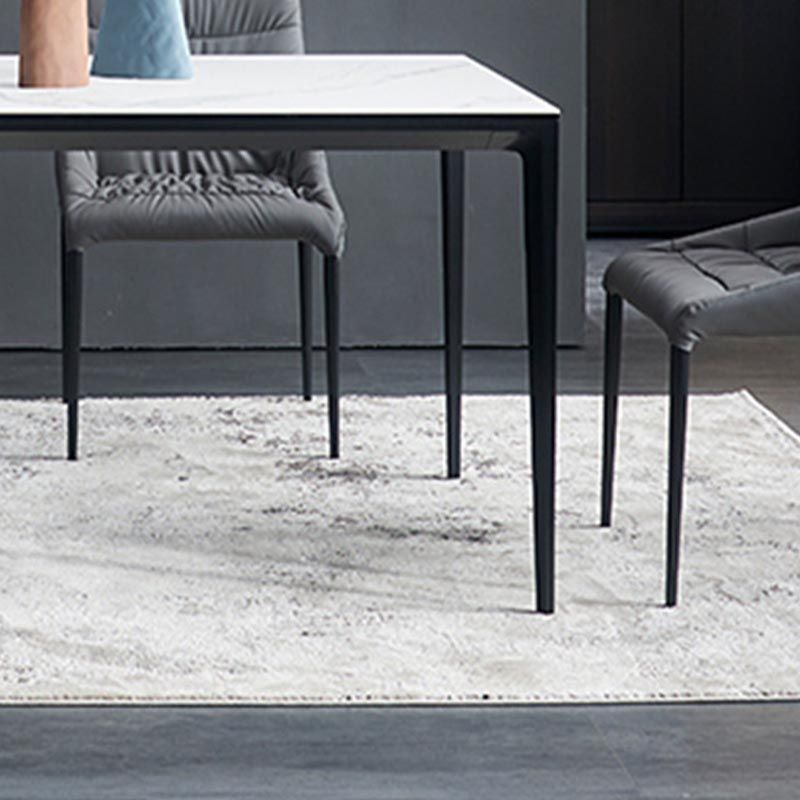 Metal Modern Rectangle Table Sintered Stone Table with 4 Legs Clearhalo 'Dining Tables & Seating' 'Dining Tables' 'dining_table' 'furn' 'furn_dining_table' 'Furniture' 'furniture_dining_table' 'Kitchen & Dining Furniture' 'kitchen' 'kitchen_dining_table' 1200x1200_5ca8ff53-7a3d-4a92-82e5-48581c3473ae