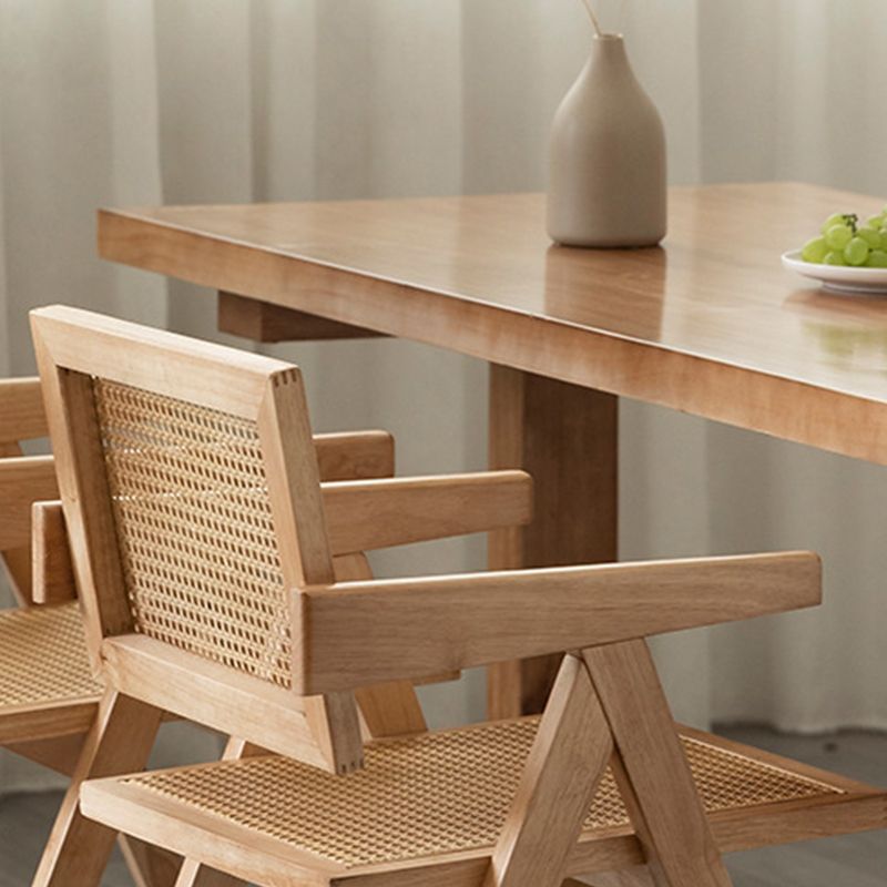 Contemporary Style Dining Table Rectangle Solid Wood Table for Home Kitchen Clearhalo 'Dining Tables & Seating' 'Dining Tables' 'dining_table' 'furn' 'furn_dining_table' 'Furniture' 'Kitchen & Dining Furniture' 1200x1200_5ca9dde7-e5e0-47de-b609-e0c1d5834d6c