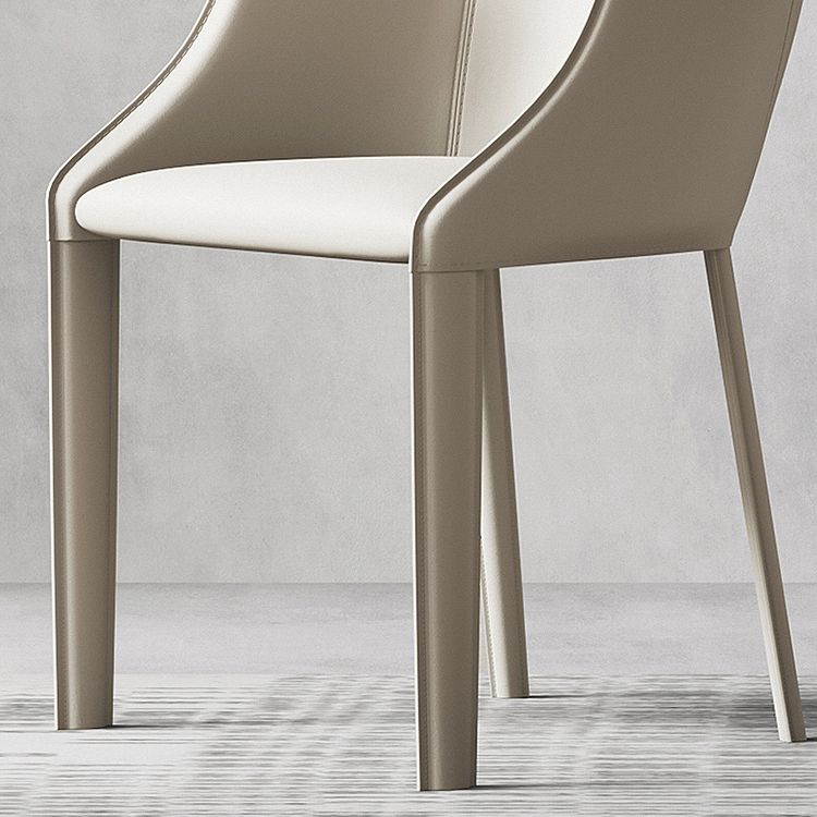 Leather Metal Contemporary Dining Chair Dining Room Solid Back Chair with Arm Clearhalo ' kitchen&dining_furn' 'Dining Chairs' 'Dining Tables & Seating' 'dining_chair' 'furn' 'furn_dining_chair' 'Furniture' 'furniture_dining_chair' 'Kitchen & Dining Furniture' 'kitchen' 1200x1200_5caa52da-8d52-4fcc-8d22-a01faf55e3c7