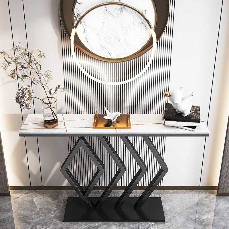 Tavolo console in pietra glam rettangolo di divani console per sala