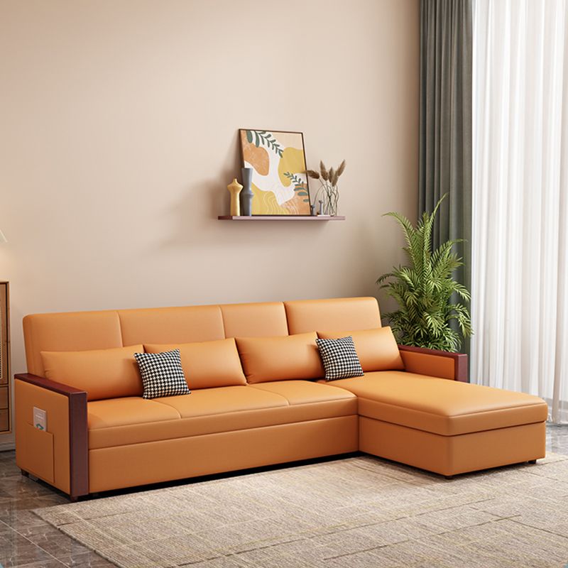 Fabric Square Arm Sectional Sofa 35.43"High Manual Reclining Sofa Bed with Storage Clearhalo 'furn' 'furn_sectionals' 'Furniture' 'furniture_sectionals' 'Living Room Furniture' 'Sectionals' 1200x1200_5cab7ace-c057-4045-a15b-28c6ab99bcb2