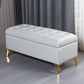 Glam Pouf Ottoman PU Leather Upholstered Solid Color Tufted Square Ottoman with Storage
