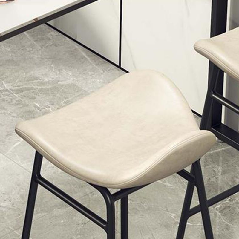 Faux Leather Bar Stools Glam Iron Backless Bar Stool with Footrest Clearhalo 'Bar Furniture' 'Bar Stools' 'bar_stools' 'furn' 'furn_bar_stools' 'Furniture' 'Kitchen & Dining Furniture' 1200x1200_5cadff44-898d-4535-8d85-03ff9ce6e17f