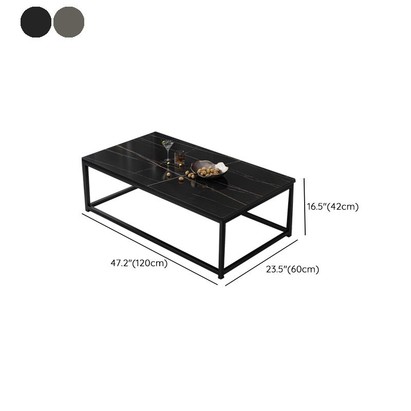 Rectangle Cocktail Table Frame Single Coffee Table with Shelf Clearhalo 'Coffee & Accent Tables' 'Coffee Tables' 'coffee_tables' 'furn' 'furn_coffee_tables' 'Furniture' 'Living Room Furniture' 1200x1200_5cae4899-8c30-4f1c-8945-b0010b14c666