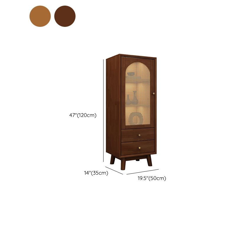 Rubberwood Accent Cabinet Modern Glass Paned Cabinet with Drawers Clearhalo 'Cabinets & Chests' 'cabinets_chests' 'furn' 'furn_cabinets_chests' 'Furniture' 'Living Room Furniture' 1200x1200_5caf0d16-0d91-4087-a4ec-94c29192f3b4