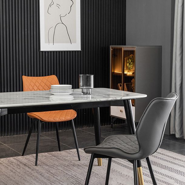 Gestoffeerde eetkamerstoelen wingback zijstoel met metalen benen