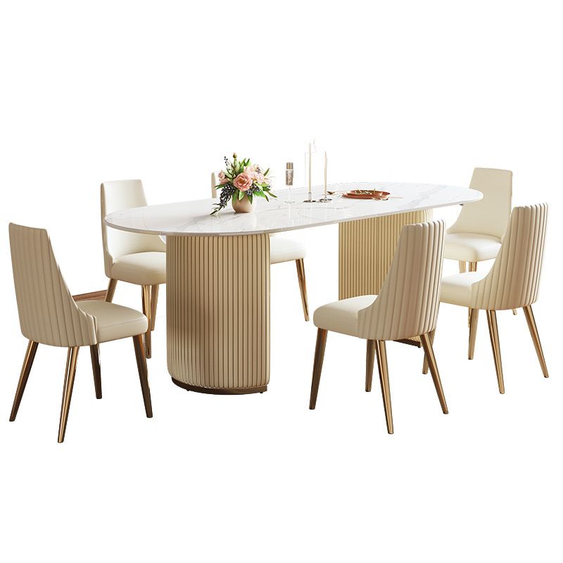 Dining Room Dinner Kitchen Table Simple Pedestal Stone Dining Table Clearhalo 'Dining Tables & Seating' 'Dining Tables' 'dining_table' 'furn' 'furn_dining_table' 'Furniture' 'Kitchen & Dining Furniture' 1200x1200_5cb0d58c-e8a4-4f32-a64e-7654ebb75636