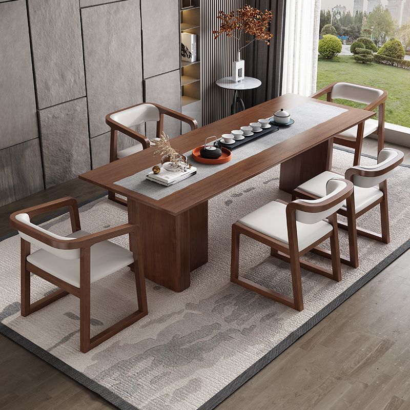 Home Scandinavian Style Wood Dining Chair Open Back Dining Chair with Arm Clearhalo ' kitchen&dining_furn' 'Dining Chairs' 'Dining Tables & Seating' 'dining_chair' 'furn' 'furn_dining_chair' 'Furniture' 'furniture_dining_chair' 'Kitchen & Dining Furniture' 'kitchen' 1200x1200_5cb1a36f-3ff7-4656-b239-1dd53604345c