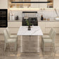 Modern White Dining Room Table Rectangle Acrylic and Stone Double Pedestal Table Clearhalo 'Dining Tables & Seating' 'Dining Tables' 'dining_table' 'furn' 'furn_dining_table' 'Furniture' 'furniture_dining_table' 'Kitchen & Dining Furniture' 'kitchen' 'kitchen_dining_table' 1200x1200_5cb1c024-1dfb-4e91-8f7c-beaafd9a6c51