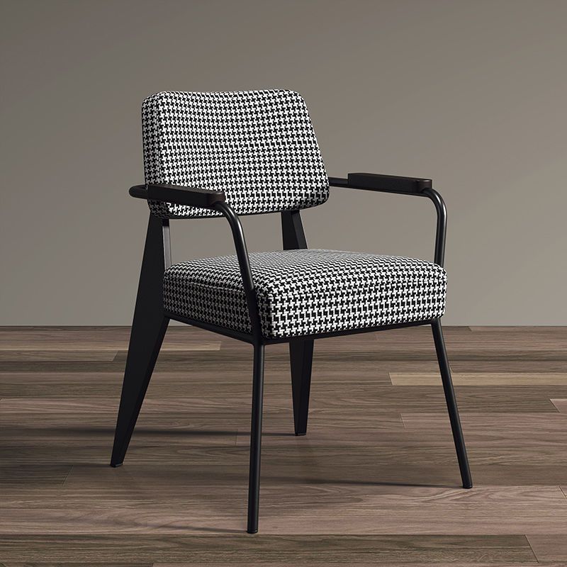 Glam Style Metal Arm Chair Open Back Dining Side Chair with Upholstered (Set of 3) Clearhalo 'Dining Chairs' 'Dining Tables & Seating' 'dining_chair' 'Furniture' 'furniture_dining_chair' 'Kitchen & Dining Furniture' 1200x1200_5cb1ec27-74d1-4d16-bbf3-ce2e24463240