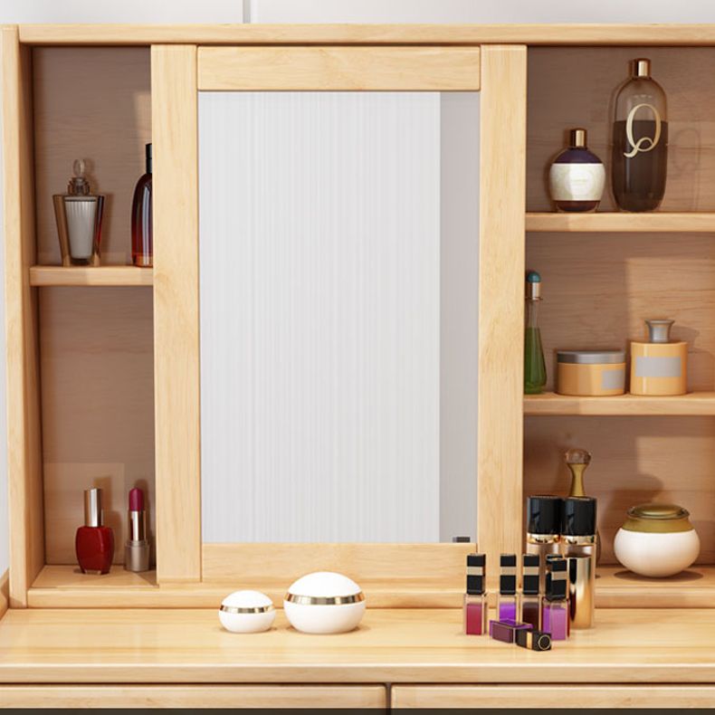 Modern 2-Drawers Solid Wood Dressing Table Mirror Makeup Table Clearhalo 'Bedroom Furniture' 'furn' 'furn_makeup_vanities' 'Furniture' 'Makeup Vanities' 'makeup_vanities' 1200x1200_5cb1fecd-606a-435a-b805-269529bc6bb2