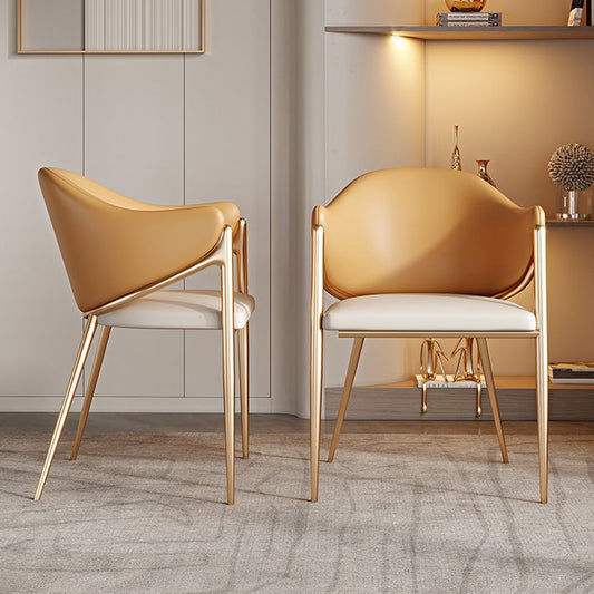 Silla de comedor de metal contemporáneo y tapizado para la cocina