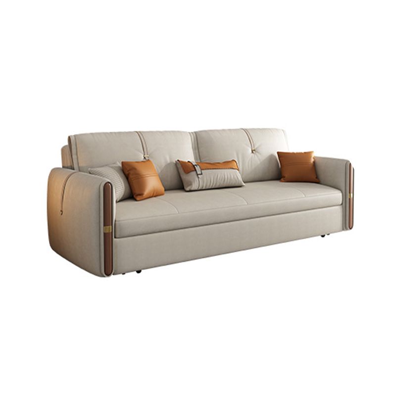 Glam Style Beige Futon Sofa Bed with Box and Black Metal Base Clearhalo 'furn' 'furn_futons' 'Furniture' 'Futons & Daybeds' 'Futons' 'Living Room Furniture' 1200x1200_5cb2af47-7e96-4fa9-bb25-c5067c3785cb