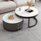 Modern Round Glass Cocktail Table Set Iron Frame Coffee Table with Drawers Clearhalo 'Coffee & Accent Tables' 'Coffee Tables' 'coffee_tables' 'furn' 'furn_coffee_tables' 'Furniture' 'Living Room Furniture' 1200x1200_5cb308b3-78f8-4baf-a8ff-3631e5cd5b7e